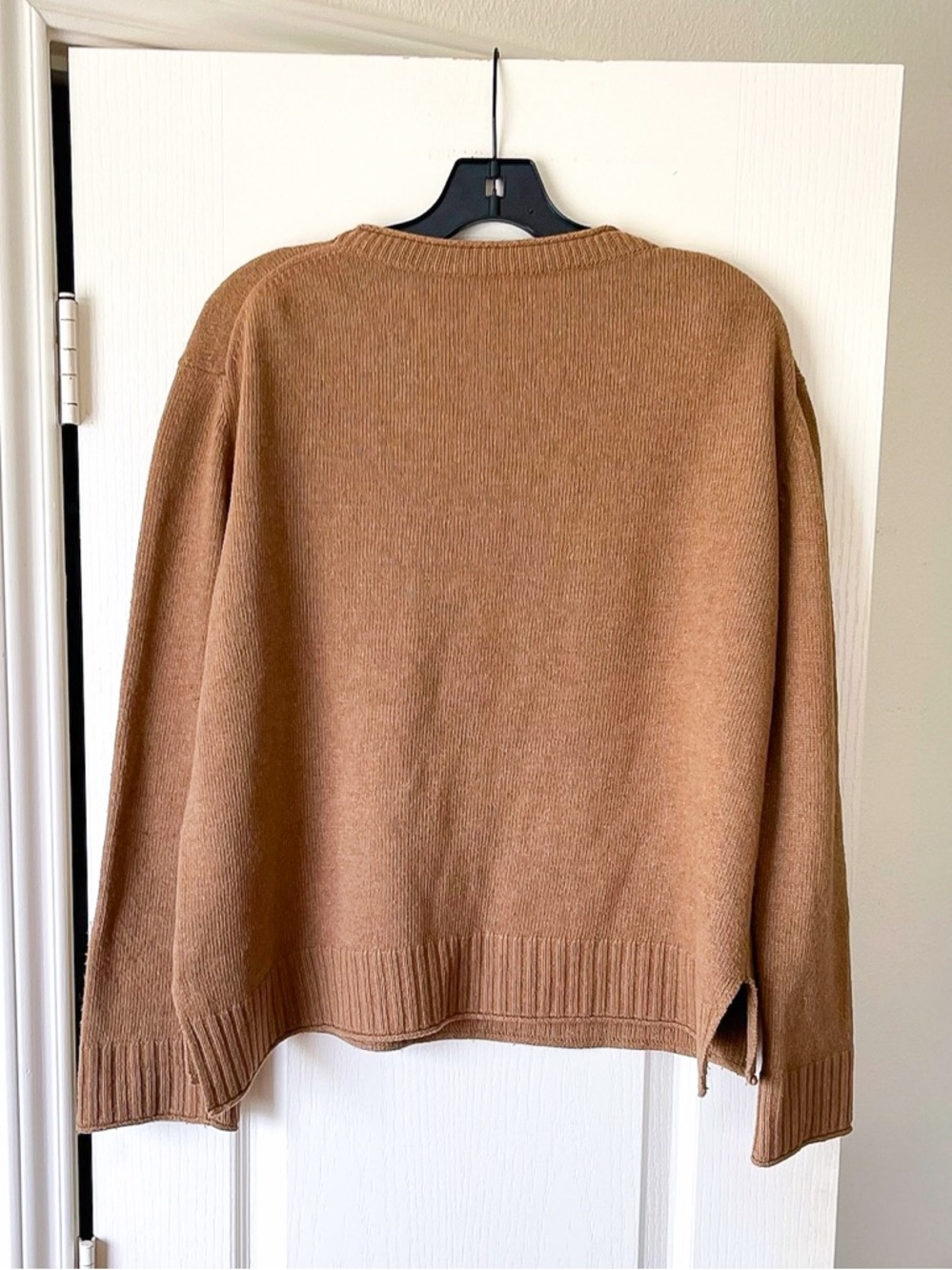 Jenni Kayne Everyday Sweater Wool Cashmere Blend Camel Pullover Large EUC - Picture 8 of 9